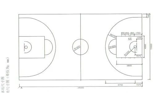 篮球场地标准尺寸图纸详细介绍-第2张图片-www.211178.com_果博福布斯
